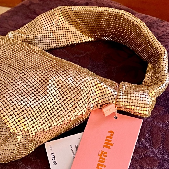🌺🎉HP🎉🌺 NWT Cult Gaia Gia Bag Brushed Brass - Picture 12 of 16
